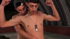 Twink Military Gays Fuck Bareback While No One Is Around