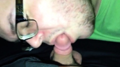 Chubby Guy Gives Blowjob in an Adult Theater