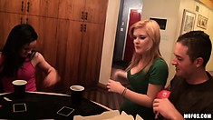 It's a poker party and these bitches are about to lose their shirts
