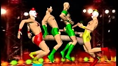 Animated Circus Scene With Them Fucking Around With Their Gigantic Cocks