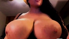 Hot girl with huge tits!